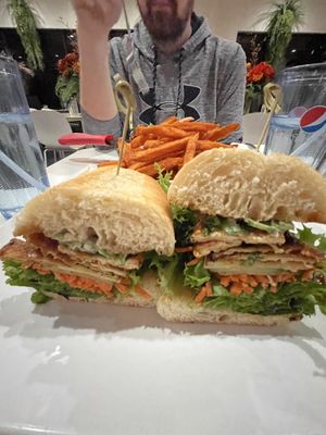 Bahn Mi and sweet potato fries   at The Modern Vegan in Las Vegas