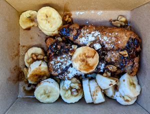 Monkey Business dessert (vanilla ice cream in separate container) at The Modern Vegan in Las Vegas