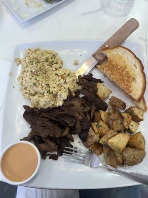 Tofu scramble with V’egg-started eating before I could snap a picture. Delicious!  at The Modern Vegan in Las Vegas