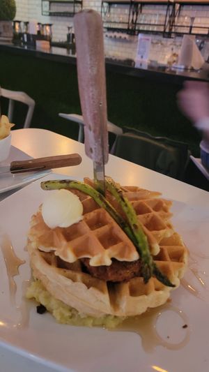 Chicken and waffles at The Modern Vegan in Las Vegas