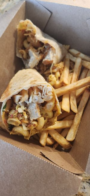 I think they forgot the cheese part of the mac&cheese. at The Modern Vegan in Las Vegas