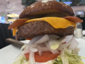 All American burger   at The Modern Vegan in Las Vegas