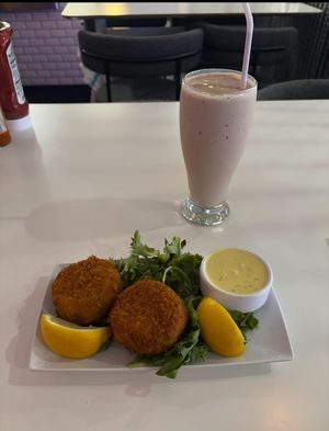 Crab cakes  at The Modern Vegan in Las Vegas