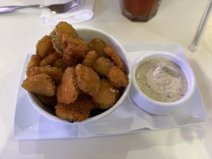 Fried pickles  at The Modern Vegan in Las Vegas