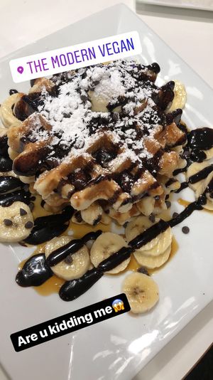 Peanut butter chocolate waffles at The Modern Vegan in Las Vegas