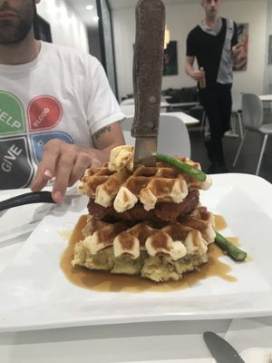 Chikn waffles  at The Modern Vegan in Las Vegas