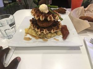 Chicken waffle  at The Modern Vegan in Las Vegas