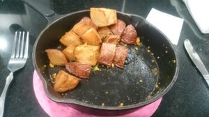 Skillets #1 Asparagus, mushroom, green onion, mozzarella. (I overlooked that big part of this plate is potatoes). at The Modern Vegan in Las Vegas