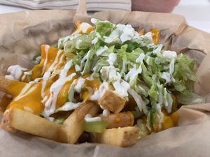 Tmv cheese fries at The Modern Vegan in Las Vegas