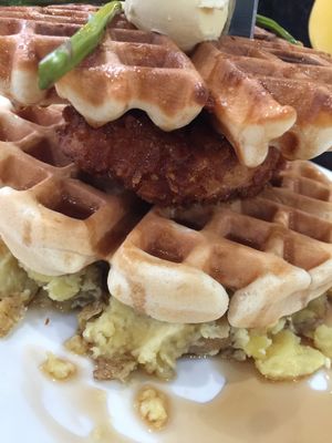 Chicken and waffles  at The Modern Vegan in Las Vegas