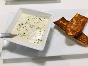 Truffle mushroom soup at The Modern Vegan in Las Vegas