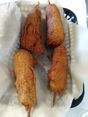 Corn dogs at The Modern Vegan in Las Vegas