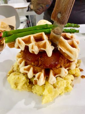 Chick’n and waffles  at The Modern Vegan in Las Vegas