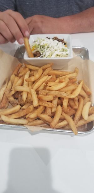 Fries with queso.  So many fries at The Modern Vegan in Las Vegas
