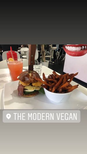 Surf and turf burger at The Modern Vegan in Las Vegas