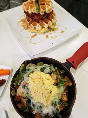 Skillet #1 second dish chicken and waffles   at The Modern Vegan in Las Vegas
