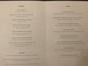 Menu   at Billy & Lucy in Fitzroy