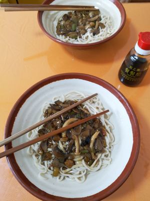 Noodles with lentinus edodes at 1313 Sù Yuán Jū 素源居 in Beijing