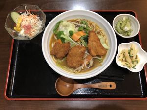Curry noodle set + soy cutlet at Ren - Nakagyo Ward in Kyoto