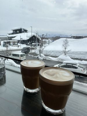 oat milk lattes  at Musu in Niseko