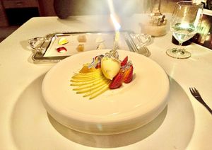 Vegan birthday snack   at Pollen Street Social in London