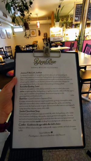 The weekly menu feb 2022 at Yoga Bar in Lund