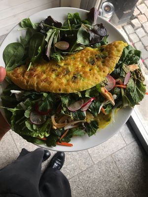 The gluten Free crepe thing - delicious!!! at Yoga Bar in Lund