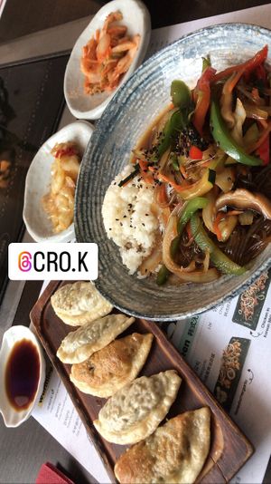Mandu, japchae, kimchi  at Cro.K in Zagreb