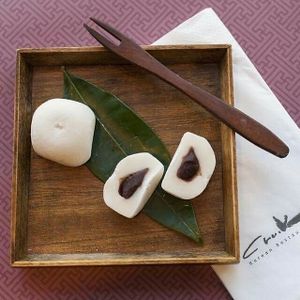 Dish Mochi, rice cake dessert at Cro.K in Zagreb