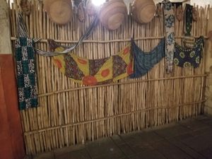 Unique, African fabrics make the decor authentic at Walt Disney World - Tusker House Restaurant in Lake Buena Vista