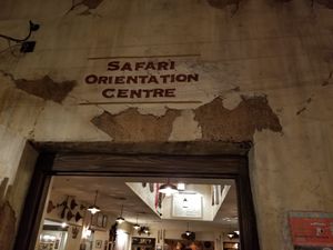All the decor is "distressed," looks PURPOSEFULLY old and worn, like you're on a real safari at Walt Disney World - Tusker House Restaurant in Lake Buena Vista