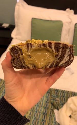 pistacchio donut  at Crosstown Doughnuts Vegan in London