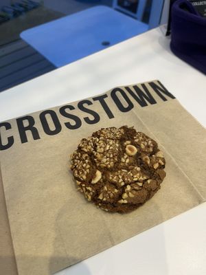 ginger hazelnut nut and dark chocolate cookie  at Crosstown Doughnuts Vegan in London