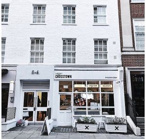 From the outside at Crosstown Doughnuts Vegan in London