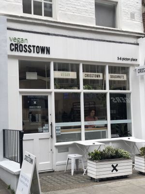 Quiet place off oxford st at Crosstown Doughnuts Vegan in London