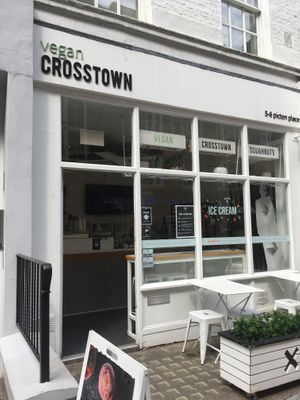 outside at Crosstown Doughnuts Vegan in London