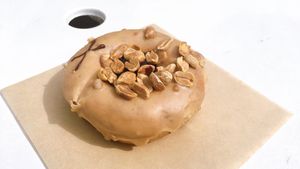 fantastic peanut & blackcurrant at Crosstown Doughnuts Vegan in London