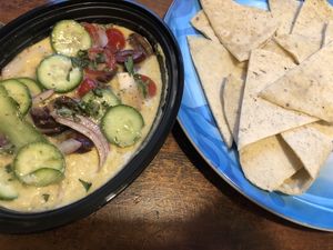 Hummus and pita (Take-out) at True Food Kitchen in Boca Raton
