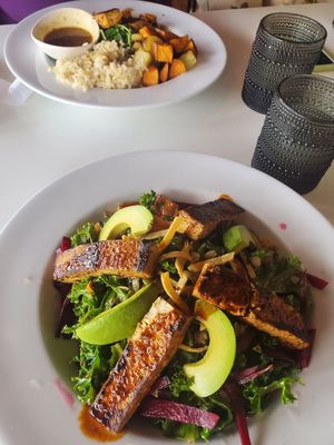 The Miso Bowl (vegan) & the Quinoa Bowl (made vegan) at Local Kitchen & Coffee Shop in Glenwood Springs