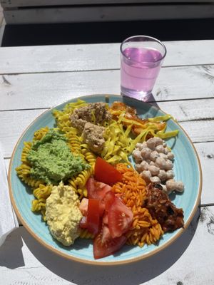 Pea hummus, lemon hummus, peanut hummus etc  at Ginger - Radhusplatsen in Helsingborg