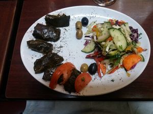 Warak inab - stuffed vine leaves at Damascus Gate in Dublin