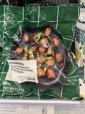 Frozen vegan meatballs   at IKEA in Bloomington