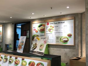 Vegetable Bibimbap on the menu of the Korean stall at NTUC Foodfare - Khoo Teck Puat Hospital in North Singapore