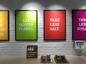 Posters at NTUC Foodfare - Khoo Teck Puat Hospital in North Singapore