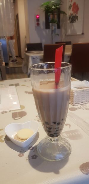 Soy milk bubble tea at Aina Cafe in Osaka