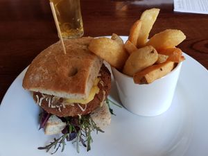 Vegan burger at The Courthouse Bar in Douglas