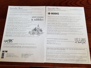Vegan menu at The Courthouse Bar in Douglas