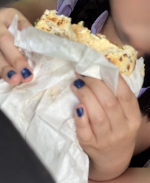 This is a bagel 🥯 , sorry for the bad pic but baby was hungry 😋   at Eat Good Market Deli - Pineapple Express Bistro in Vernon