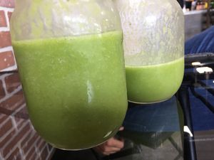 Green glow smoothies.    Delicious  at Eat Good Market Deli - Pineapple Express Bistro in Vernon