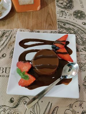 Chocolate flan at Canadu in Malaga